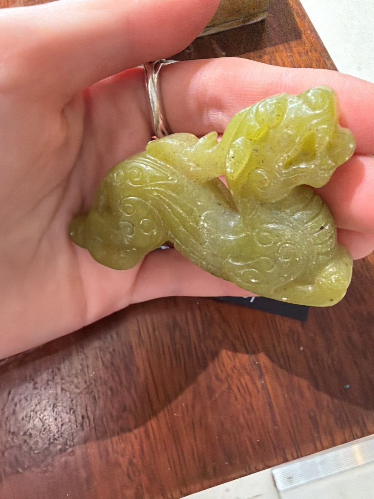 Antieke Chinese gesneden jade/nefriet sculptuur Draak, Antiek en Kunst, Overige onderwerpen, Minder dan 20 cm, Ophalen of Verzenden