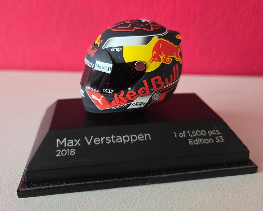 Max Verstappen 1:8 helm seizoen 2018, Verzenden, Zo goed als nieuw, Formule 1