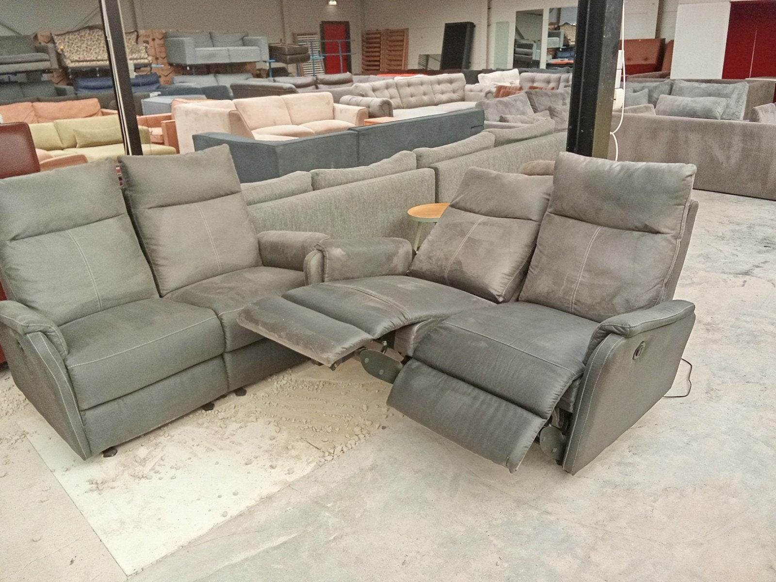 Elektrisch bankstel set -140cm breed - 4 delen verstelbaar, ., Ophalen of Verzenden, Zo goed als nieuw, Rechte bank