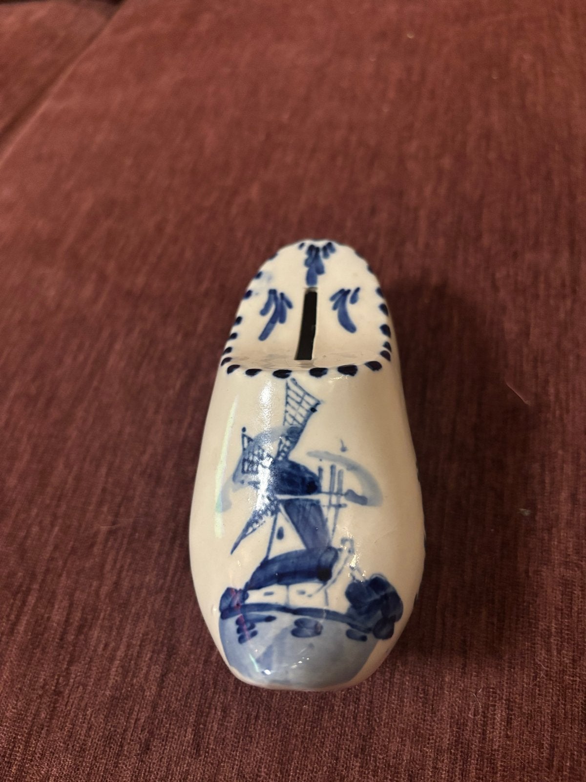 Delfts Blauw Klompje - Molen & Bloemmotieven, Verzenden, Gebruikt, Steen, Aardewerk of Keramiek, Object of Gebouw