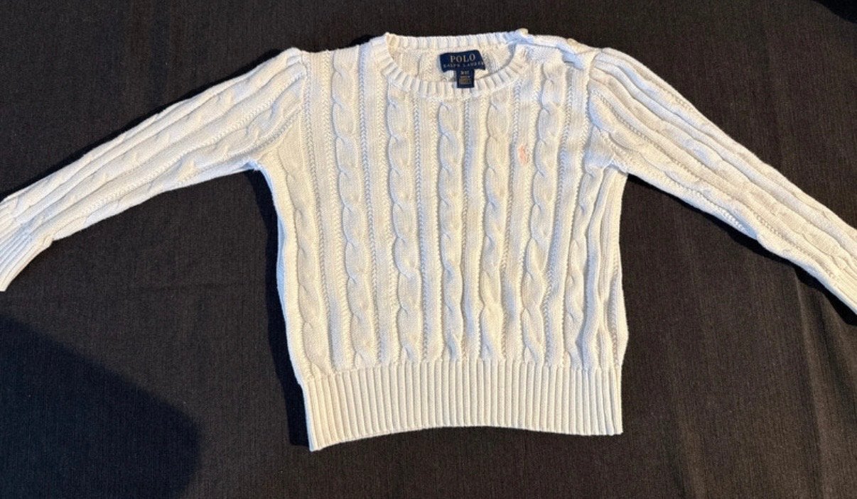Witte Ralph Lauren kabeltrui voor kinderen, Ophalen of Verzenden, Zo goed als nieuw, Jongen of Meisje