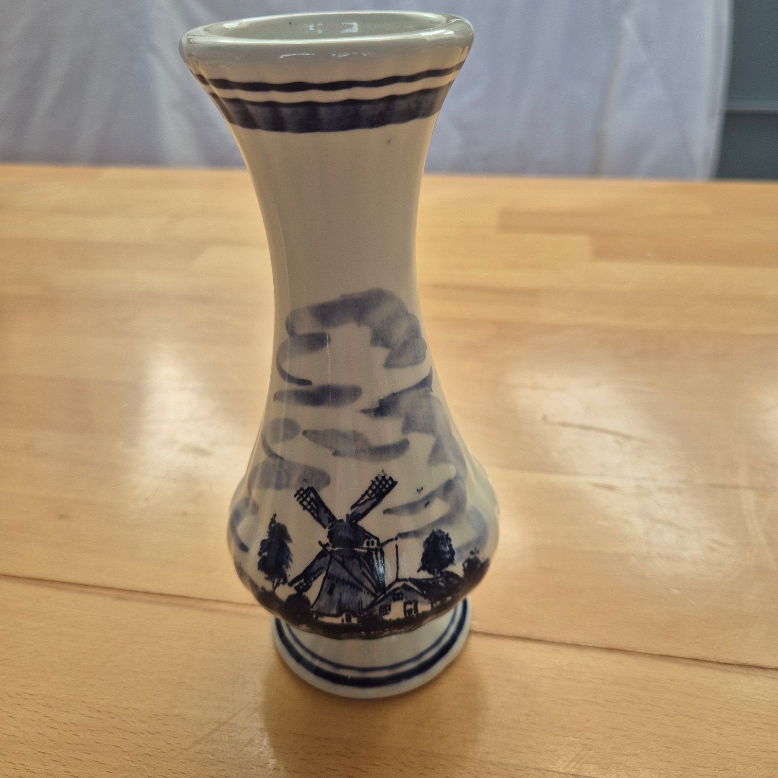 Delfts Blauw vaasje met molen decoratie, Antiek en Kunst, Ophalen of Verzenden
