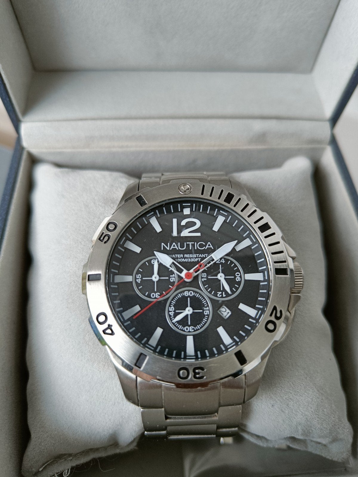 Nautica Yacht Timer Watch 
Seiko Japan Quartz Movement
316L, Nautica, IOS, Ophalen of Verzenden, Zo goed als nieuw