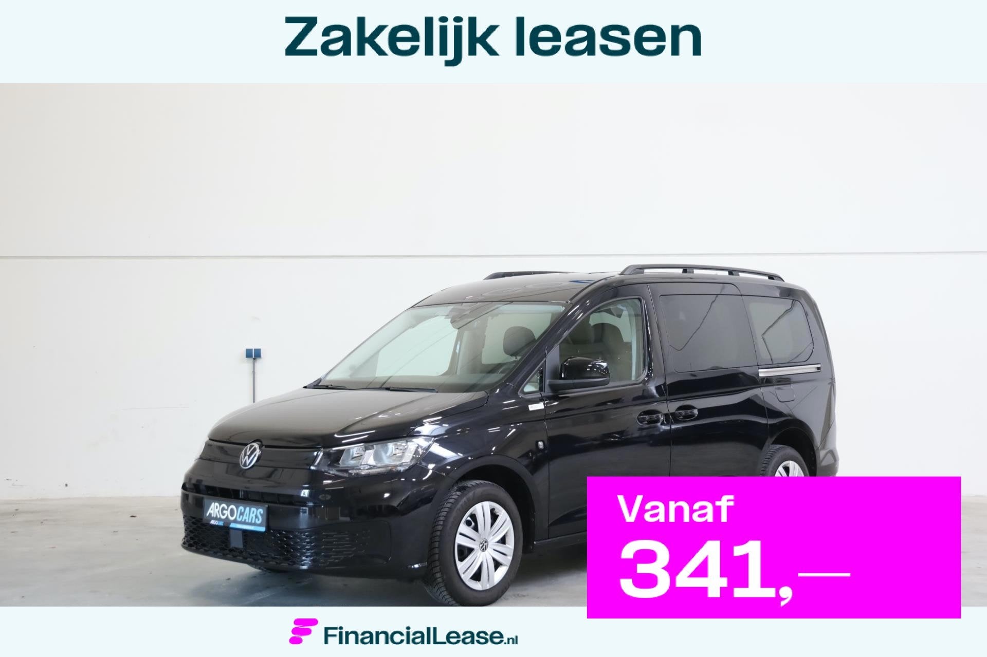 Volkswagen CADDY 1.5 TSI 5p CARPLAY DUBBELE SCHUIFDEUR NAVI, Voorwielaandrijving, 1442 kg, Zwart, Leder