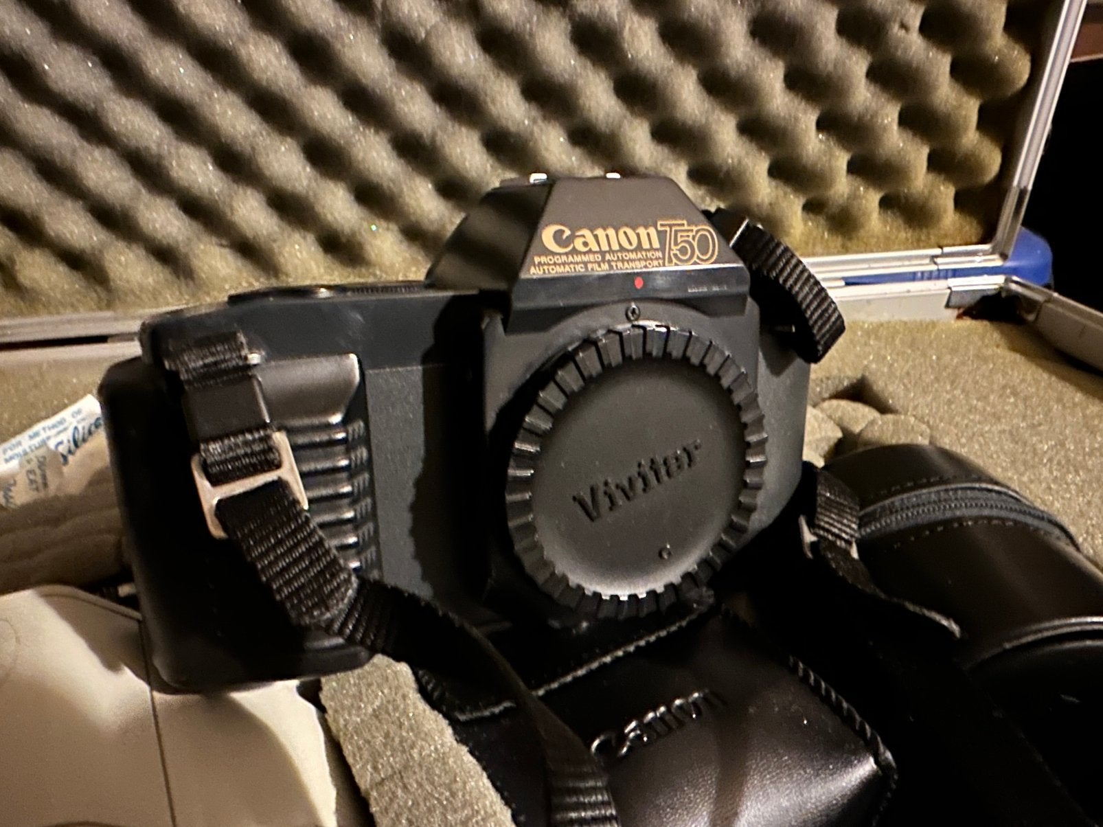 CANON T50 analoog met toebehoren in een koffer, Ophalen, Gebruikt, Spiegelreflex, Canon