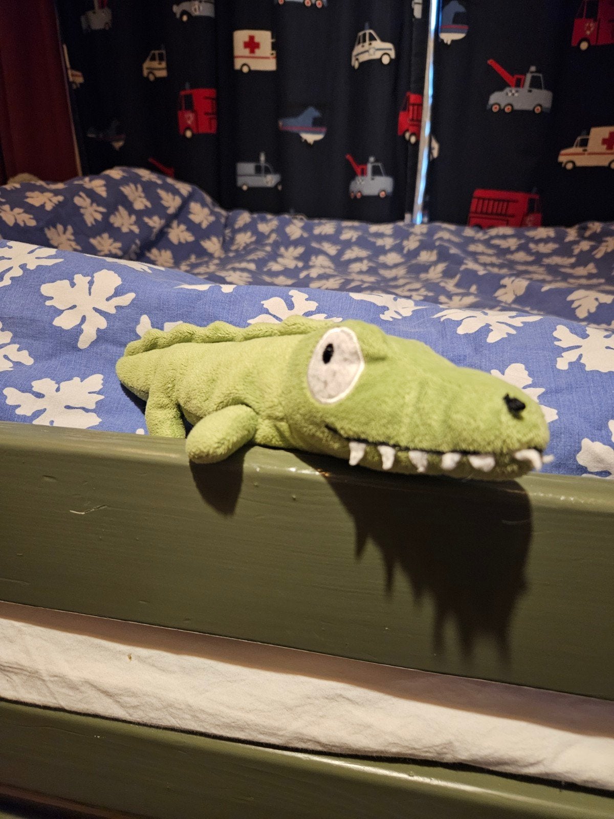 Bed halfhoogslaper, olijfgroen, gratis, Huis en Inrichting, Ophalen, Gebruikt, Eenpersoons, Minder dan 160 cm