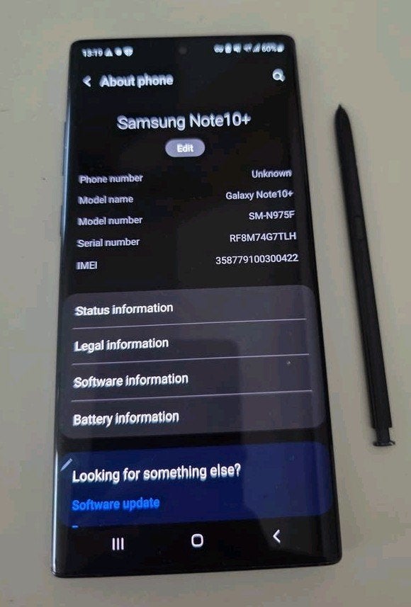 Samsung Galaxy Note 10+ met stylus en hoesje
