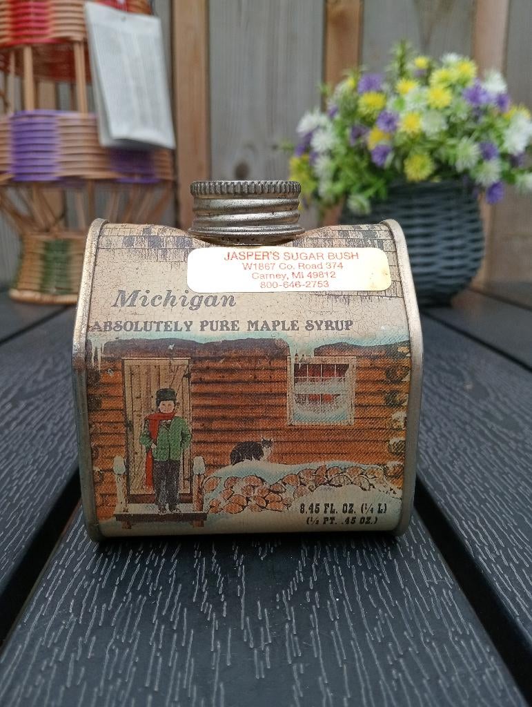 Vintage blik esdoornsiroop (Ongeopend), Ophalen of Verzenden, Overige