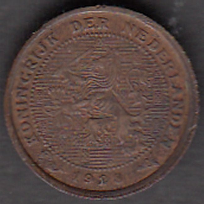 Nederland halve cent 1928 Wilhelmina in munthouder, Postzegels en Munten, Munten | Nederland, Ophalen of Verzenden, Koningin Wilhelmina