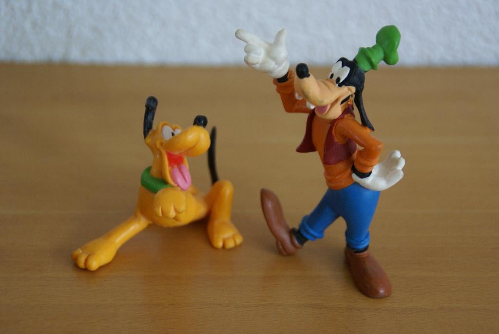 Goofy en Pluto, Bully, Bullyland, Walt Disney, Verzamelen, Poppetjes en Figuurtjes, Ophalen of Verzenden, Gebruikt