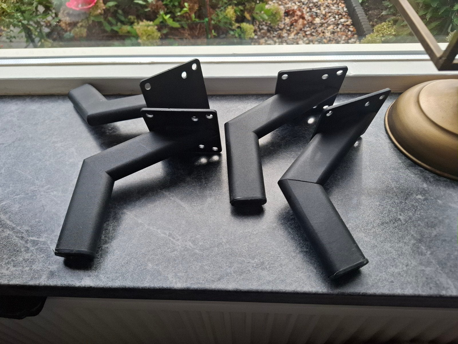 4 metalen bankpootjes - 15 cm hoog, Ophalen of Verzenden
