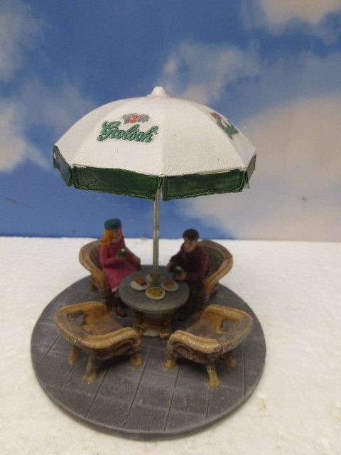 terras set Grolsch kerstdorp tafelstuk kersthuisje kerst, Ophalen of Verzenden, Zo goed als nieuw
