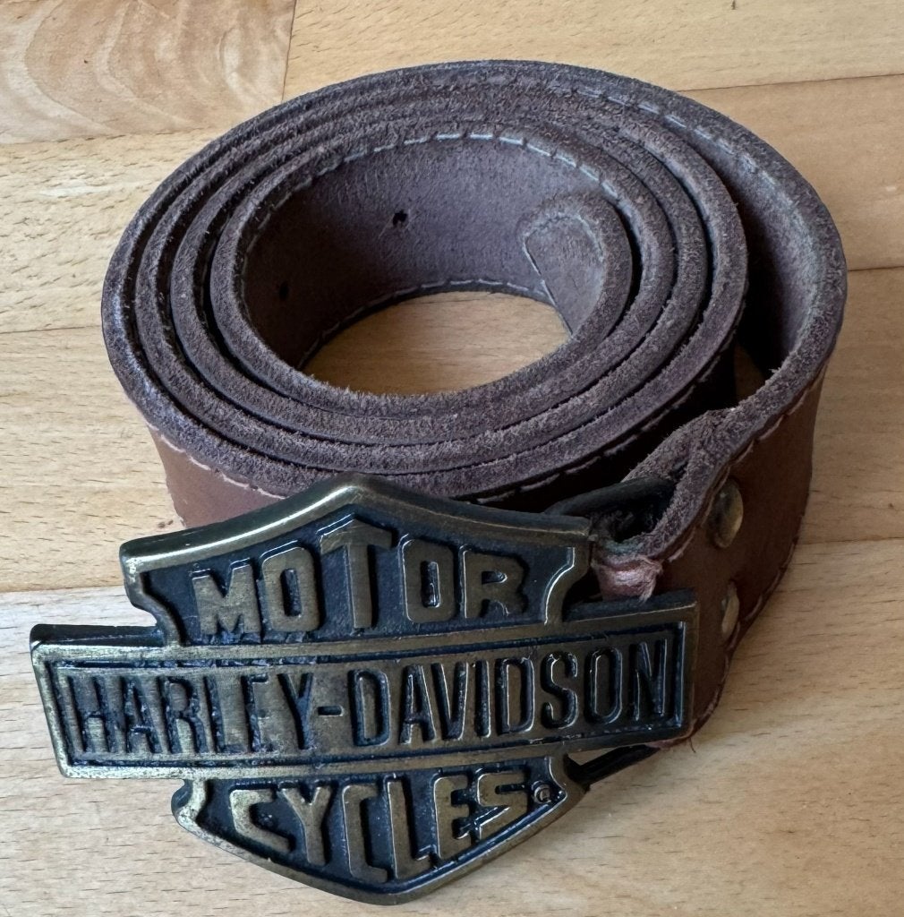 Harley Davidson bruine riem met Harley Davidson gesp, Ophalen of Verzenden, Gebruikt