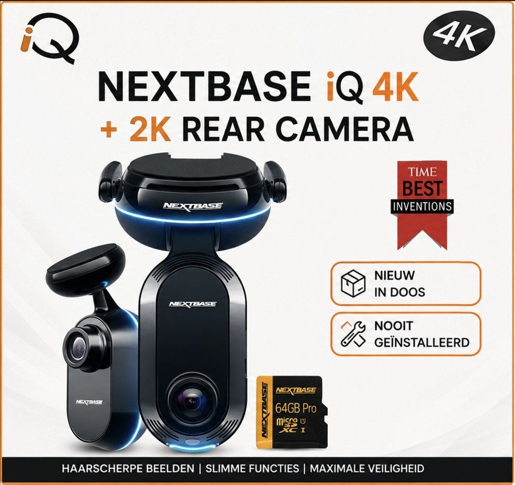 Nextbase iQ 4K Dashcam + 2K RearCam – NIEUW/Compleet, Ophalen of Verzenden, Nieuw