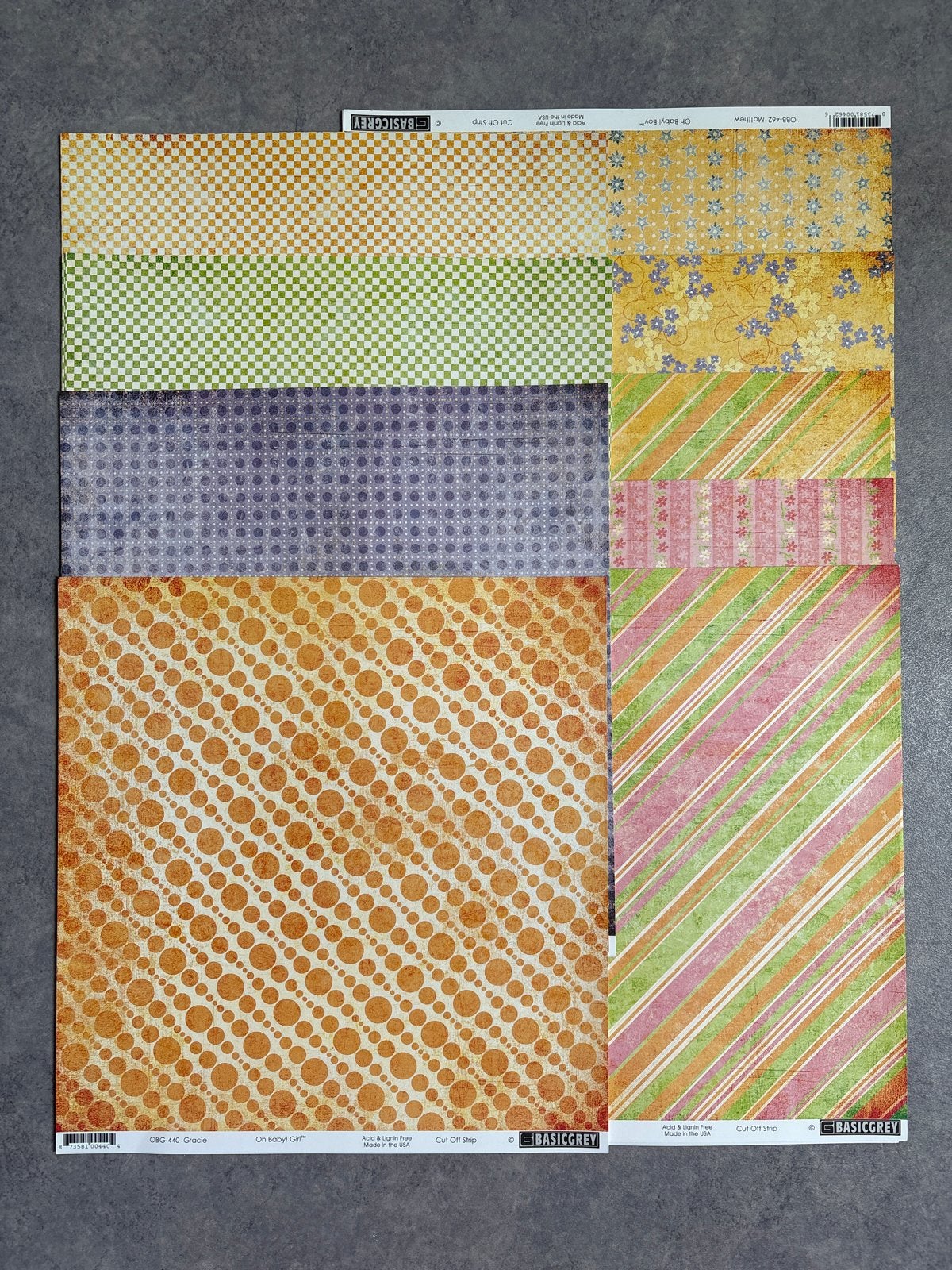 Scrapbook vellen - BasicGrey - Diverse patronen, Ophalen of Verzenden, Nieuw, Papier of Karton, Scrap