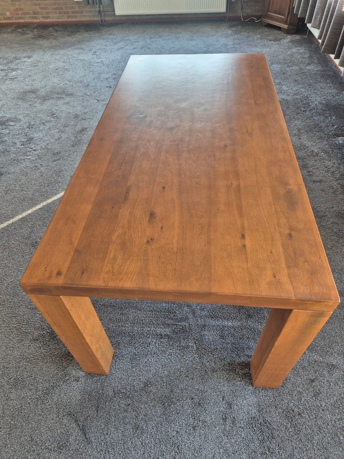 Houten robuuste eettafel, Gebruikt, Modern landelijk, 150 tot 200 cm, Vier personen