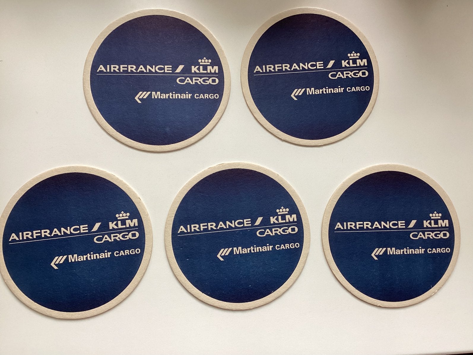 5x Air France KLM Martinair Cargo onderzetters - bierviltjes, Ophalen of Verzenden, Nieuw, Overige typen