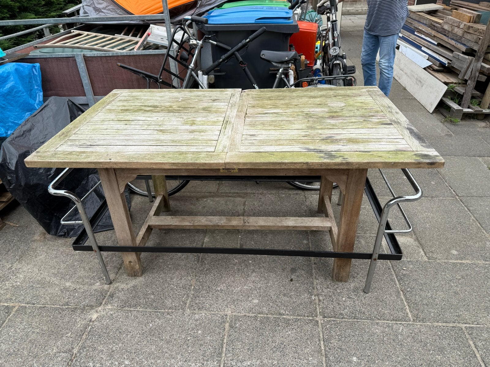 Teakhouten tuintafel - opknapper, Huis en Inrichting, Tafels | Eettafels, Ophalen of Verzenden, Gebruikt, Teakhout