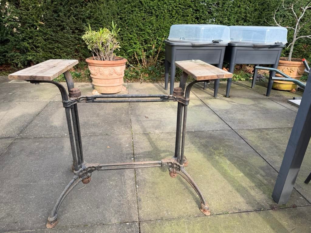 Tuintafel onderstel gietijzer, Ophalen, Gebruikt, Rechthoekig, Metaal