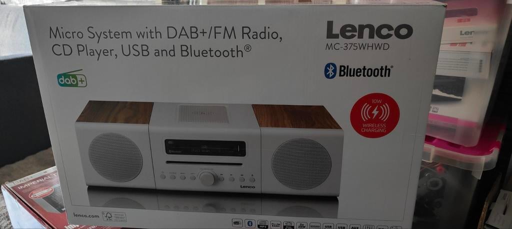 Lenco MC-375WHWD Micro Systeem met DAB+/FM Radio, CD, USB, Overige merken, Microset, Nieuw, Tuner of Radio