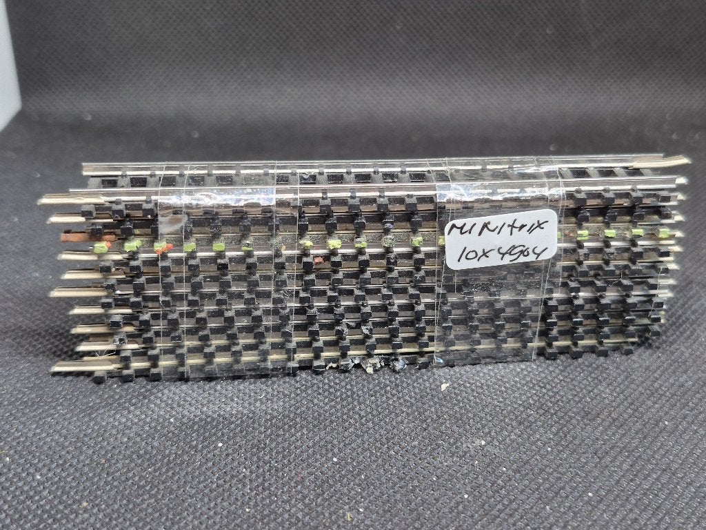 Minitrix 4904 - 10x rechte rail L 104,2mm (15048), Gebruikt, Gelijkstroom, Trix, Rails