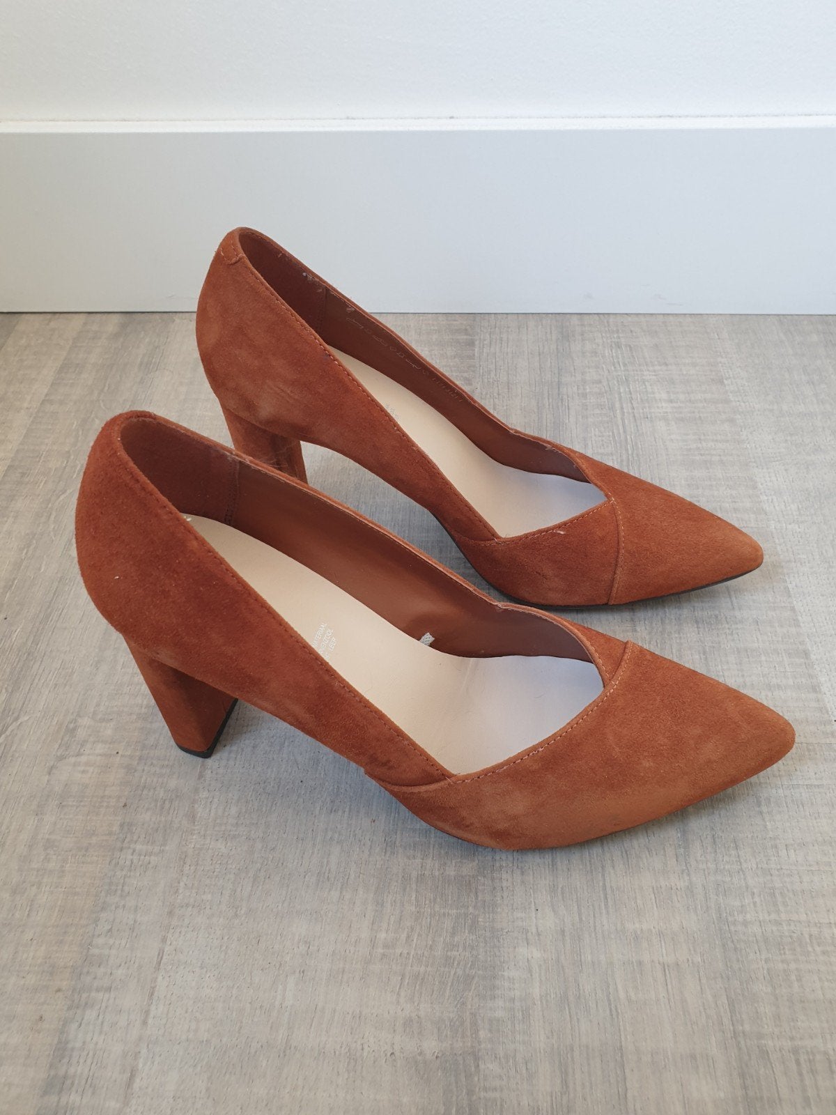 5th Avenue 41 hakken damesschoenen suede leer cognac bruin, Ophalen of Verzenden, Zo goed als nieuw, Bruin