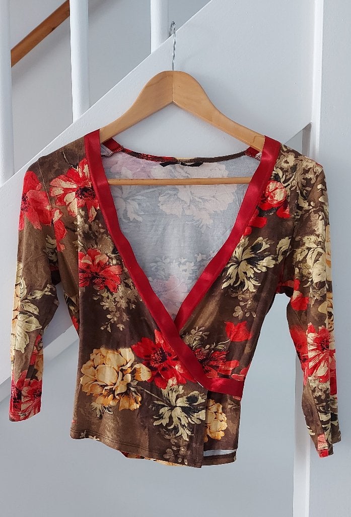 Overslag top met kleurrijke bloemenprint van Vanilia M/L, Maat 38/40 (M), Meerkleurig, Vanilia, Nieuw