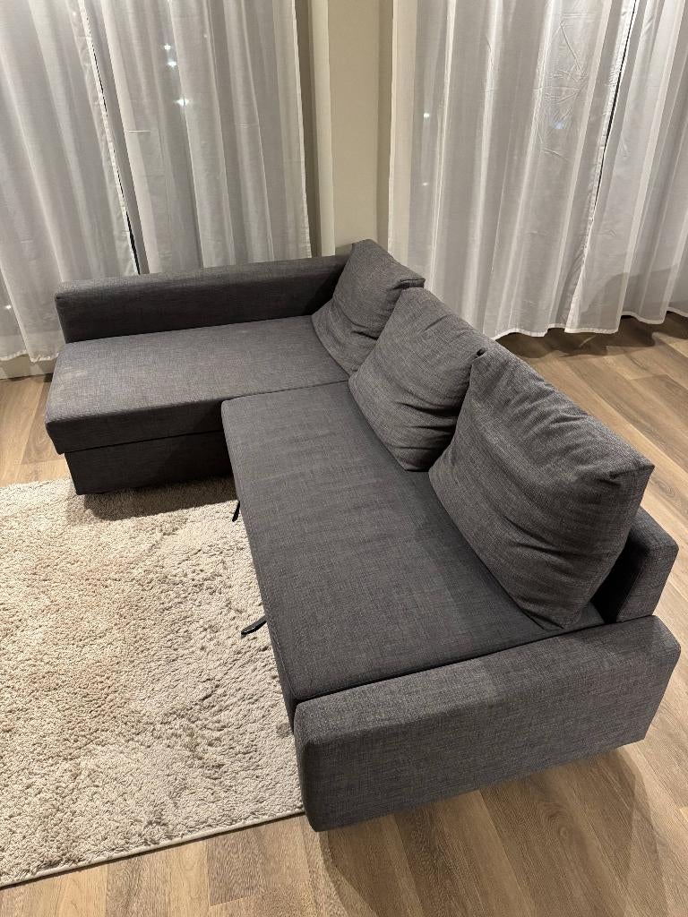 Gratis grijze IKEA hoekbank – uitschuifbaar, Ophalen, Gebruikt, 125 tot 150 cm, Hoekbank