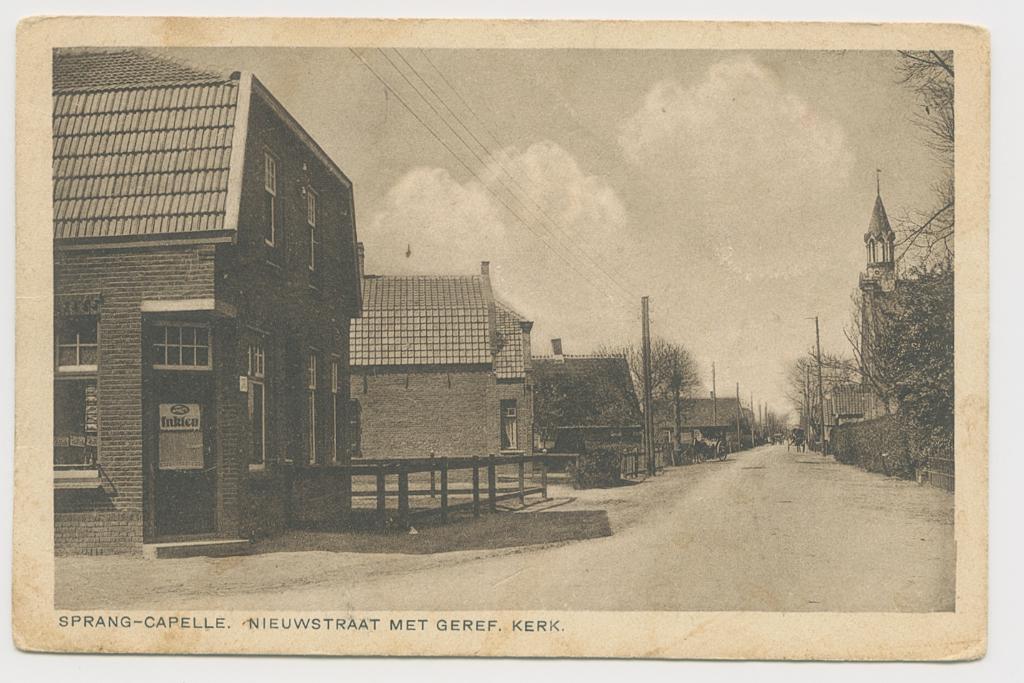 Sprang Capelle Nieuwstraat met kerk uitgave Van Dalen, Verzenden, 1920 tot 1940, Gelopen, Noord-Brabant