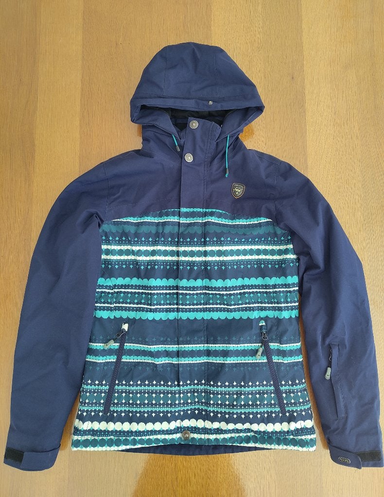 ski jas winterjas Rehall meisje maat 176 blauw-wit-groen, Meisje, Ophalen of Verzenden, Zo goed als nieuw, Rehall