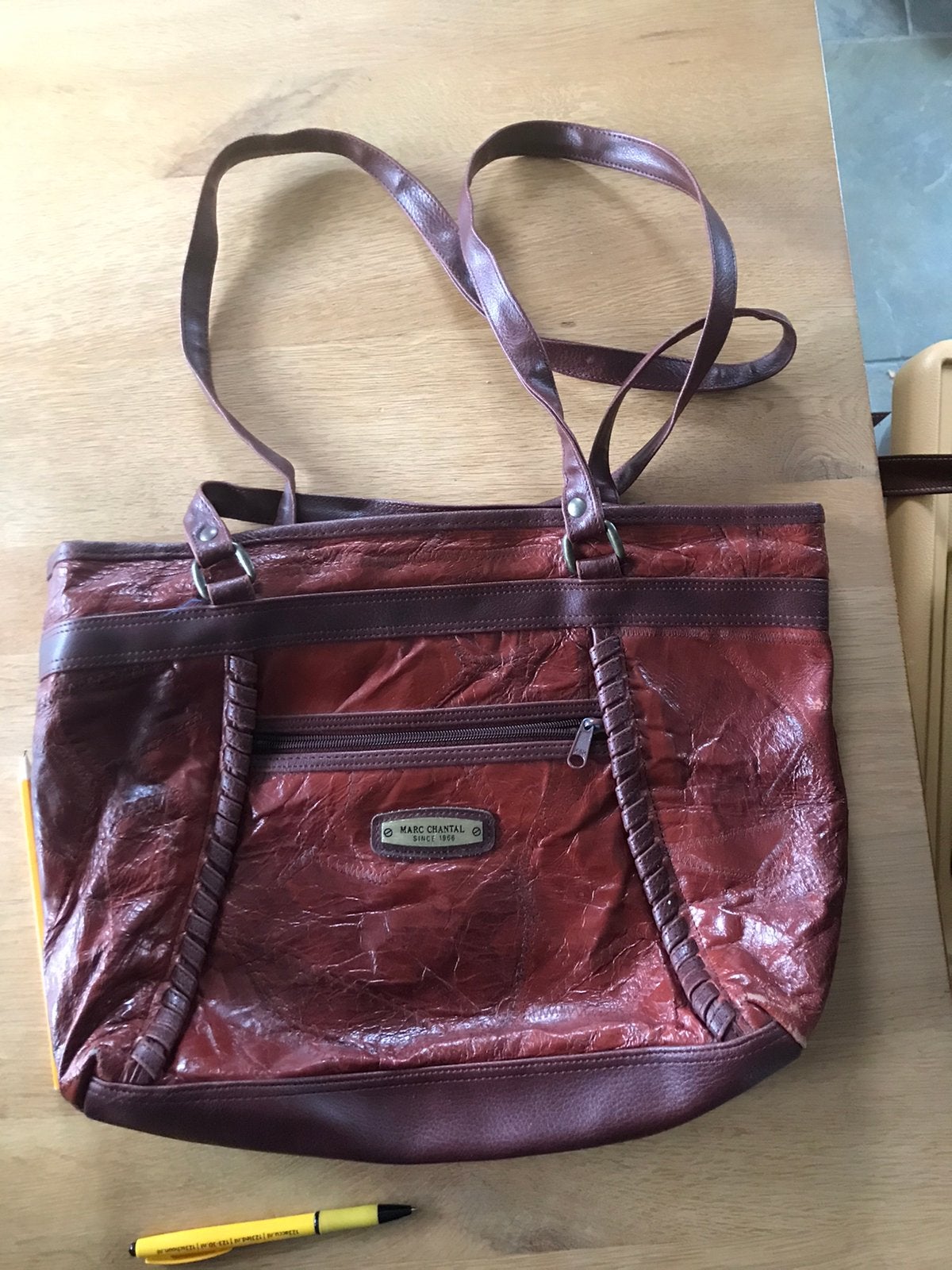 Vintage bruine tas merk Marc Chantal, Sieraden, Tassen en Uiterlijk, Tassen | Damestassen, Ophalen of Verzenden, Gebruikt, Bruin