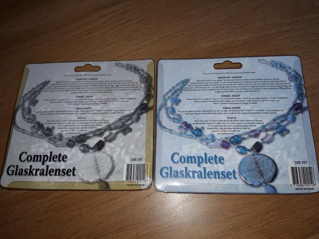 2 x complete glaskralenset, Hobby en Vrije tijd, Kralen en Sieraden maken, Ophalen of Verzenden, Nieuw, Kraal
