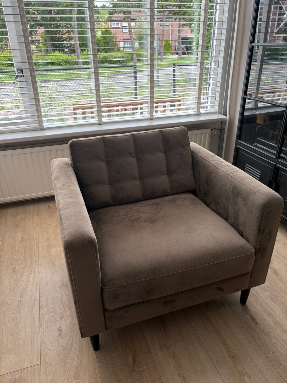Woood Liva Fauteuil zgan olijfgoud, Ophalen, Zo goed als nieuw, 75 tot 100 cm, 75 tot 100 cm