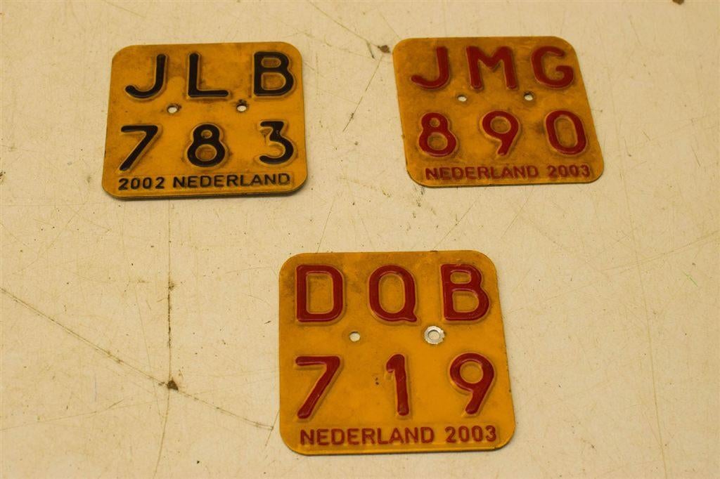 5 Stuks Bromfiets Nummerplaatjes 44561, Ophalen of Verzenden, Gebruikt, Overige typen
