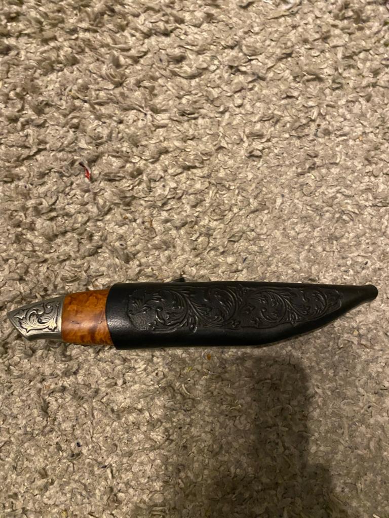 Brusletto Jaktkniv met leren schede - Noors vakmanschap, Verzenden