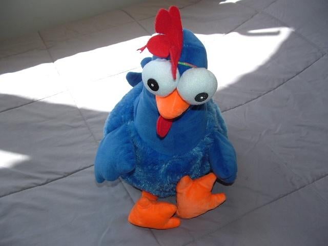 NICKY TOY KIP HAAN PLUCHE/VELOURS BLAUW MET VELOUR, Ophalen of Verzenden, Nieuw, Overige typen