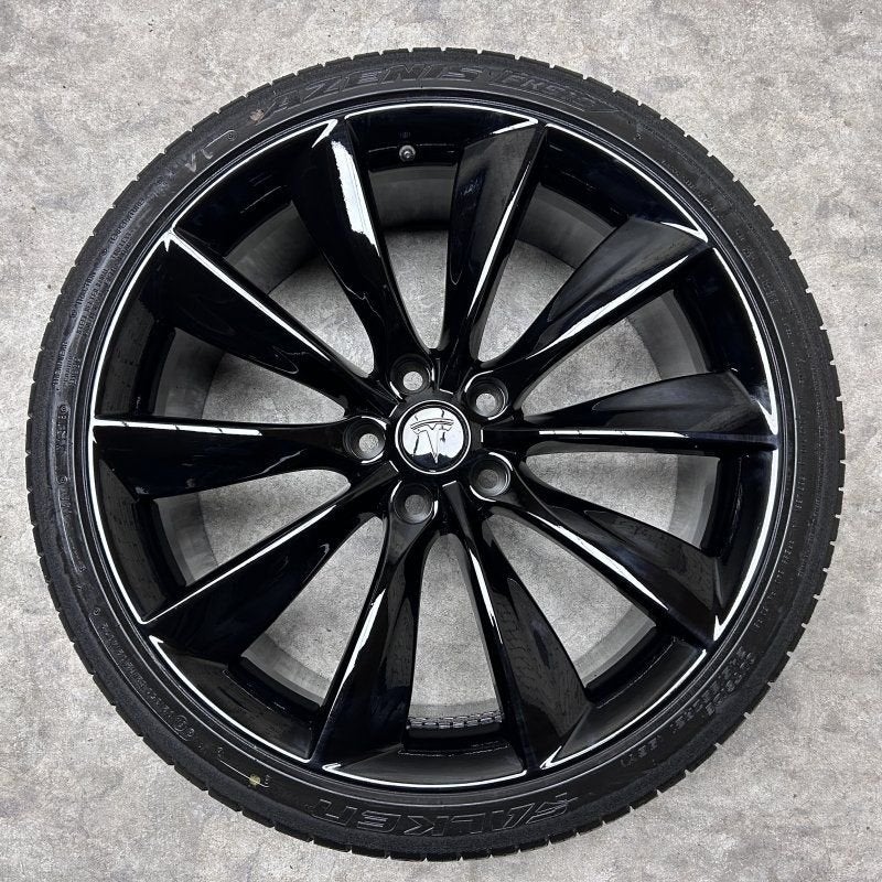 21 inch originele Turbine velgen + zomerbanden Tesla Model S, -, -, Banden en Velgen, -