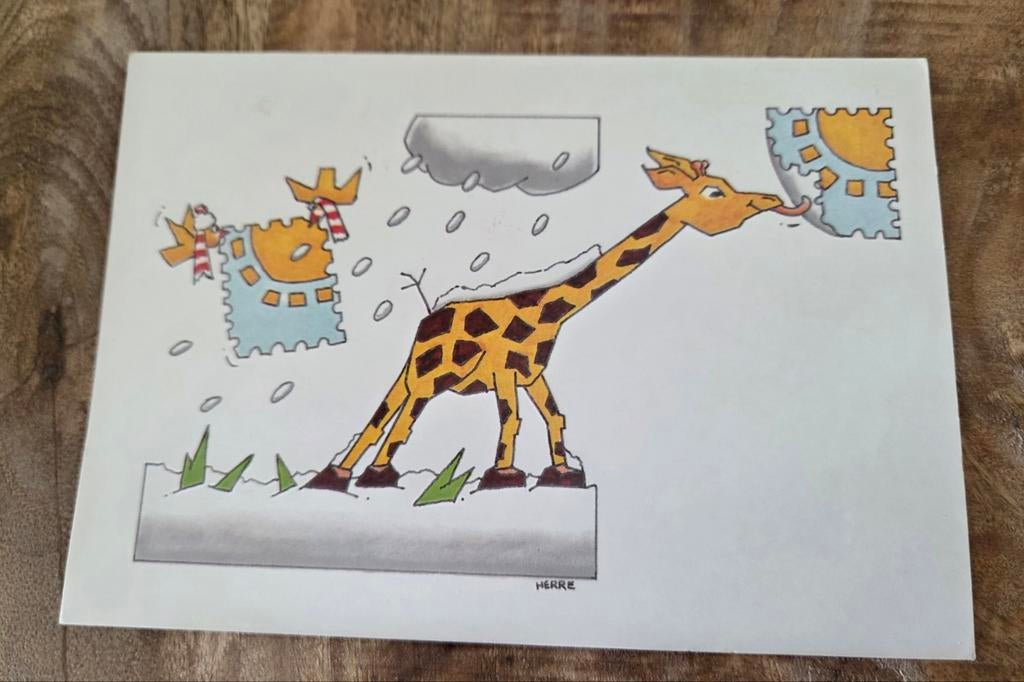 Giraffe likt aan een postzegel - Herre Methorst, Verzenden, 1980 tot heden, Gelopen, Kinderen