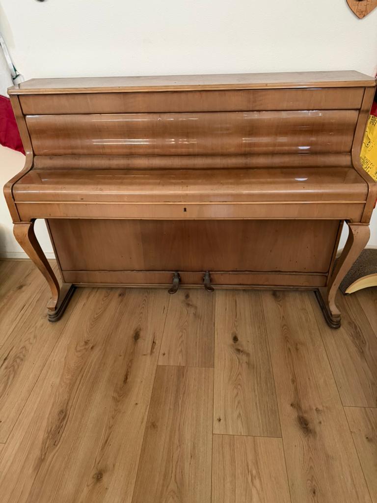 Vintage Ganzevoort piano – klassieke houten upright piano, Ophalen, Gebruikt
