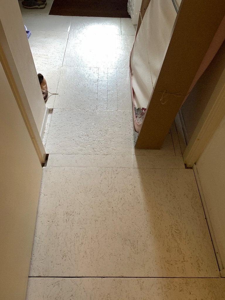Vloer van constructieplaten - 70 m2, Ophalen, 30 cm of meer, Gebruikt, Vloerdelen of -planken