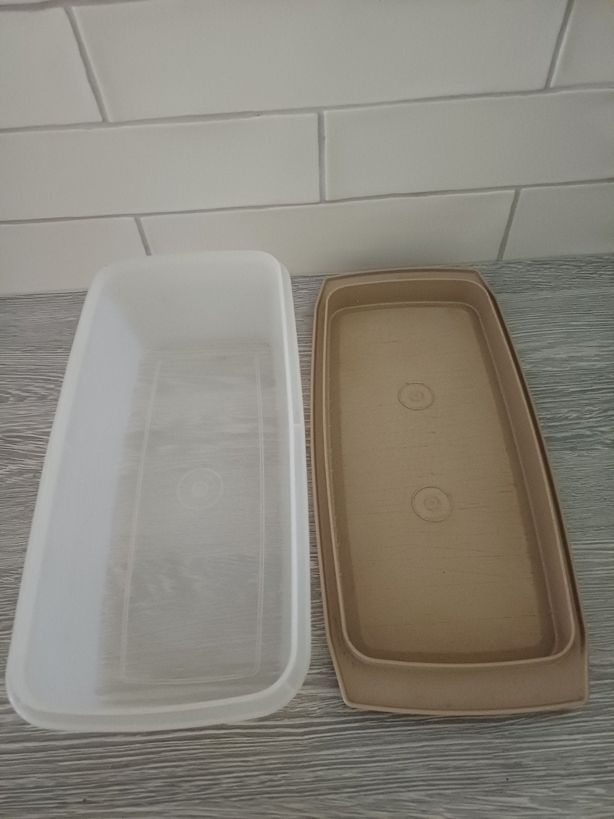 Tupperware opbergdoos voor cake - Bruin/Wit, Ophalen of Verzenden, Wit