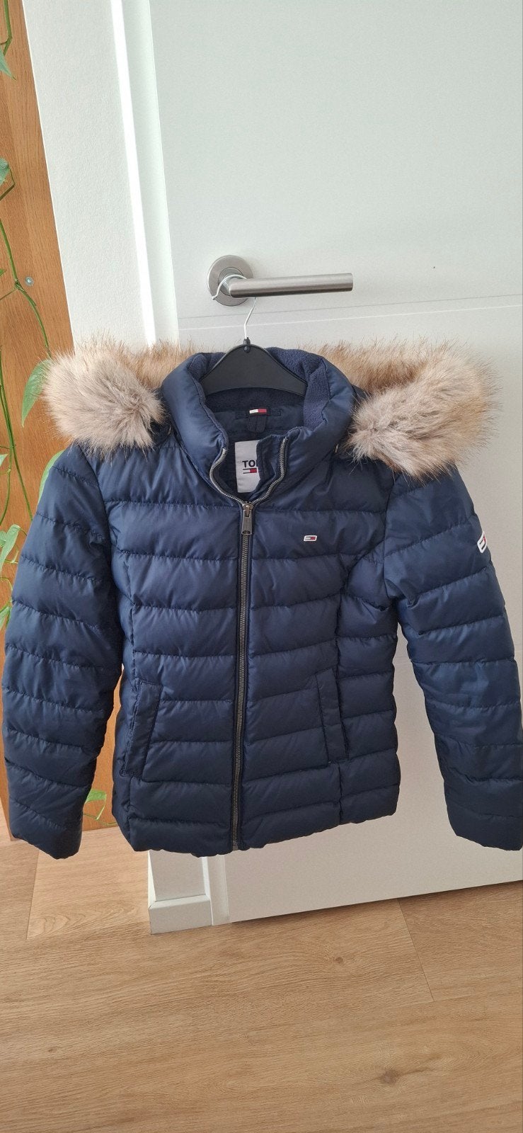 Tommy Jeans donsjas / blauw / maat S / zo goed als nieuw, Blauw, Ophalen of Verzenden, Zo goed als nieuw, Maat 36 (S)