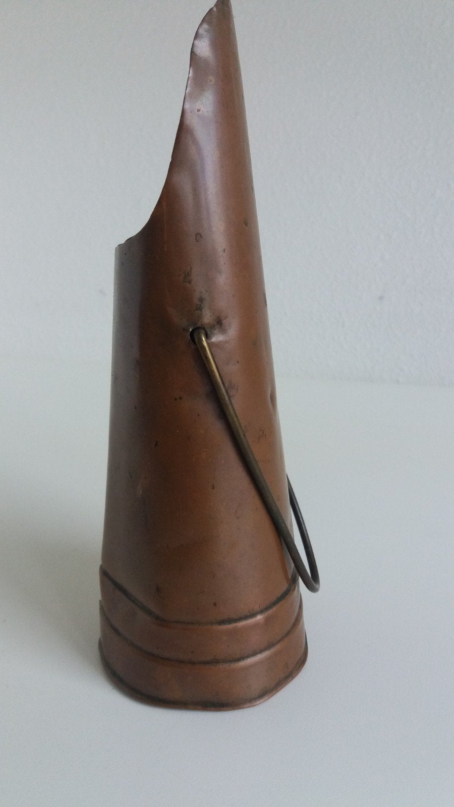 Vintage letterbak miniatuur Kolenkit rood koper hoogte 17 cm, Ophalen of Verzenden