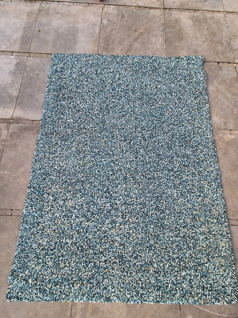 IKEA Vindum Vloerkleed 170x230cm - Groen/Blauw, Ophalen, Gebruikt, Blauw, 150 tot 200 cm