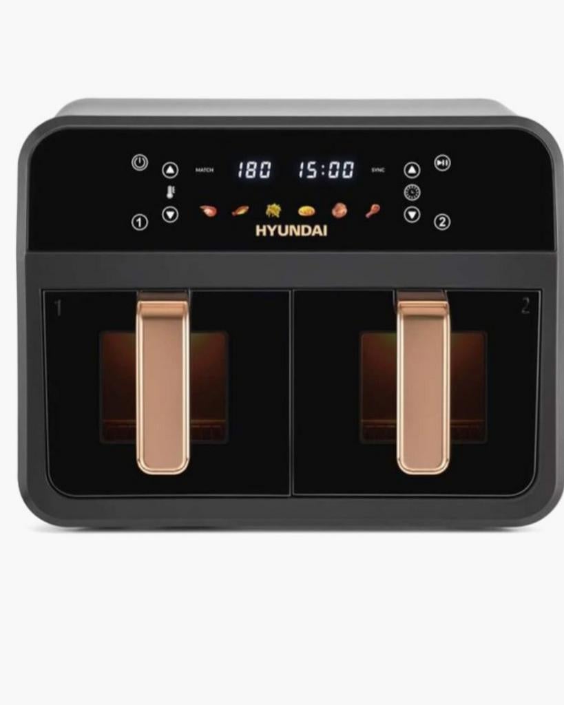 Hyundai Dubbele Airfryer - Zwart, Ophalen