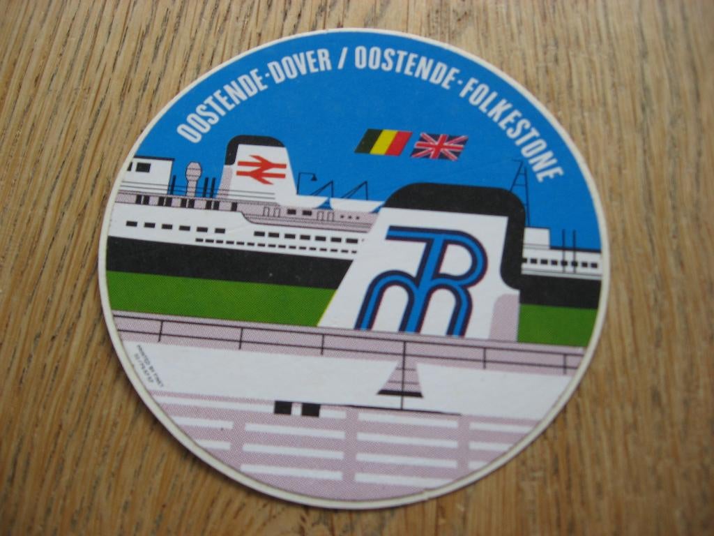 Sticker Oostende Dover Oostende Folkestone 9,5 cm, Ophalen, Nieuw, Bedrijf of Vereniging