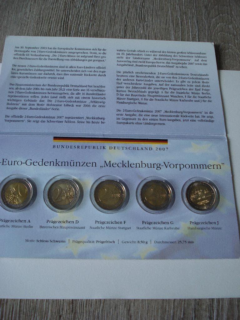 2 EURO MECKLENBURG-VERPOMMERN, Postzegels en Munten, Munten | Europa | Euromunten, Ophalen of Verzenden, Duitsland, 2 euro, Setje