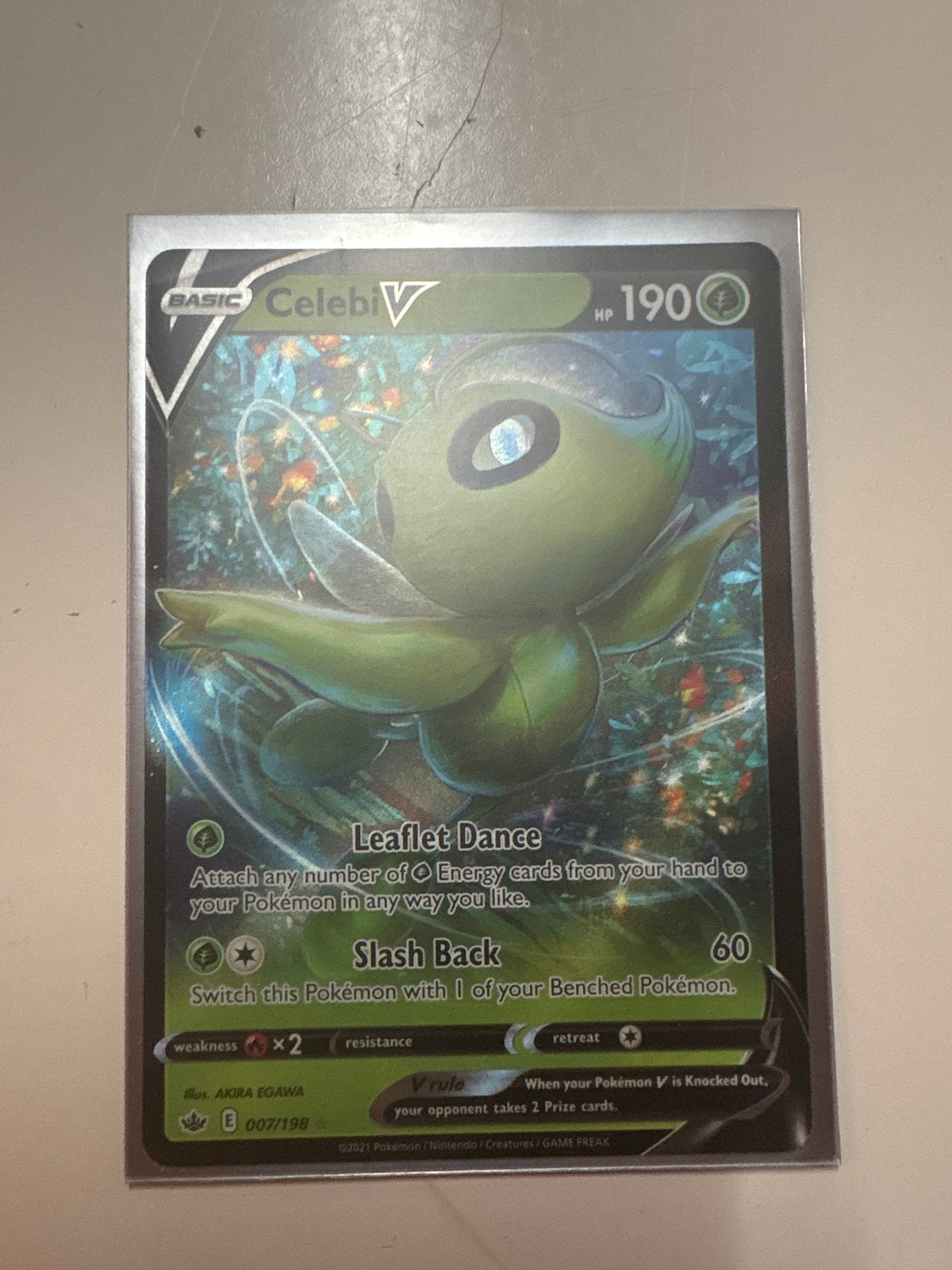 Pokémon Kaart Celebi V 007/198 - Basic V, Ophalen of Verzenden, Zo goed als nieuw, Losse kaart