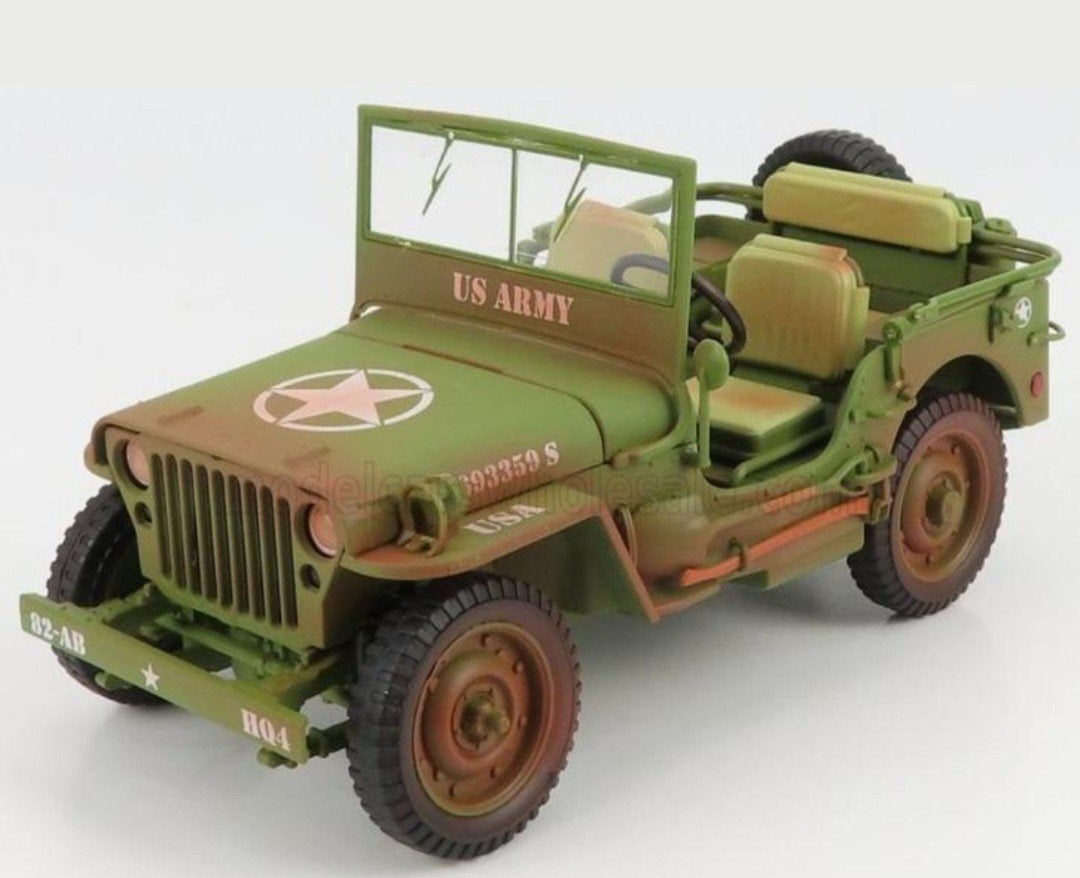 1 :18 Jeep US Army Dirty Version American Diorama, Hobby en Vrije tijd, Modelauto's | 1:18, Ophalen of Verzenden, Nieuw, Auto
