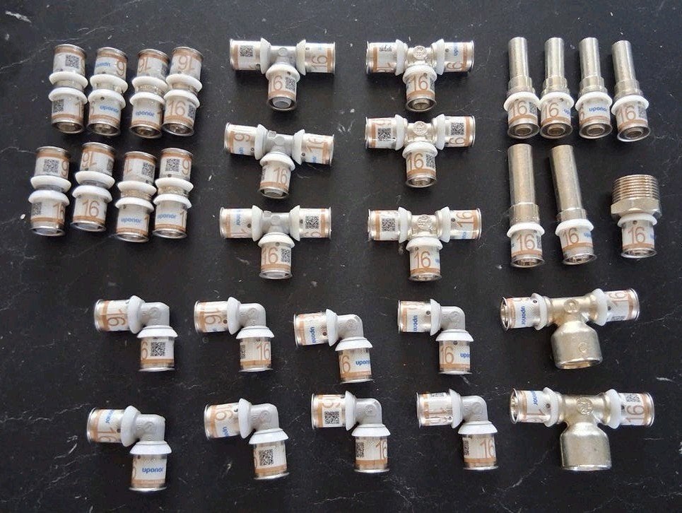 mix partij Uponor S-Press Plus Perskoppelingen 16 mm, Ophalen of Verzenden, Nieuw, Koper, Overige typen